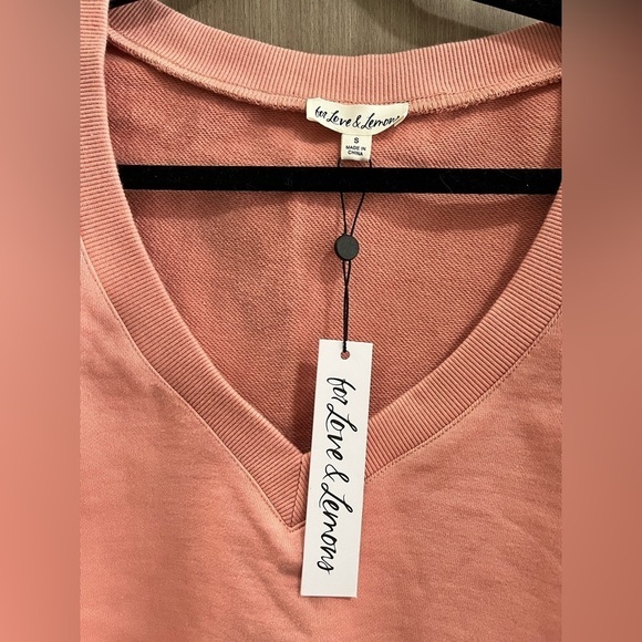 ⭐ NEW ⭐ For Love & Lemons Morgan Cropped Sweatshirt Top in pink (size S) - Picture 6 of 7